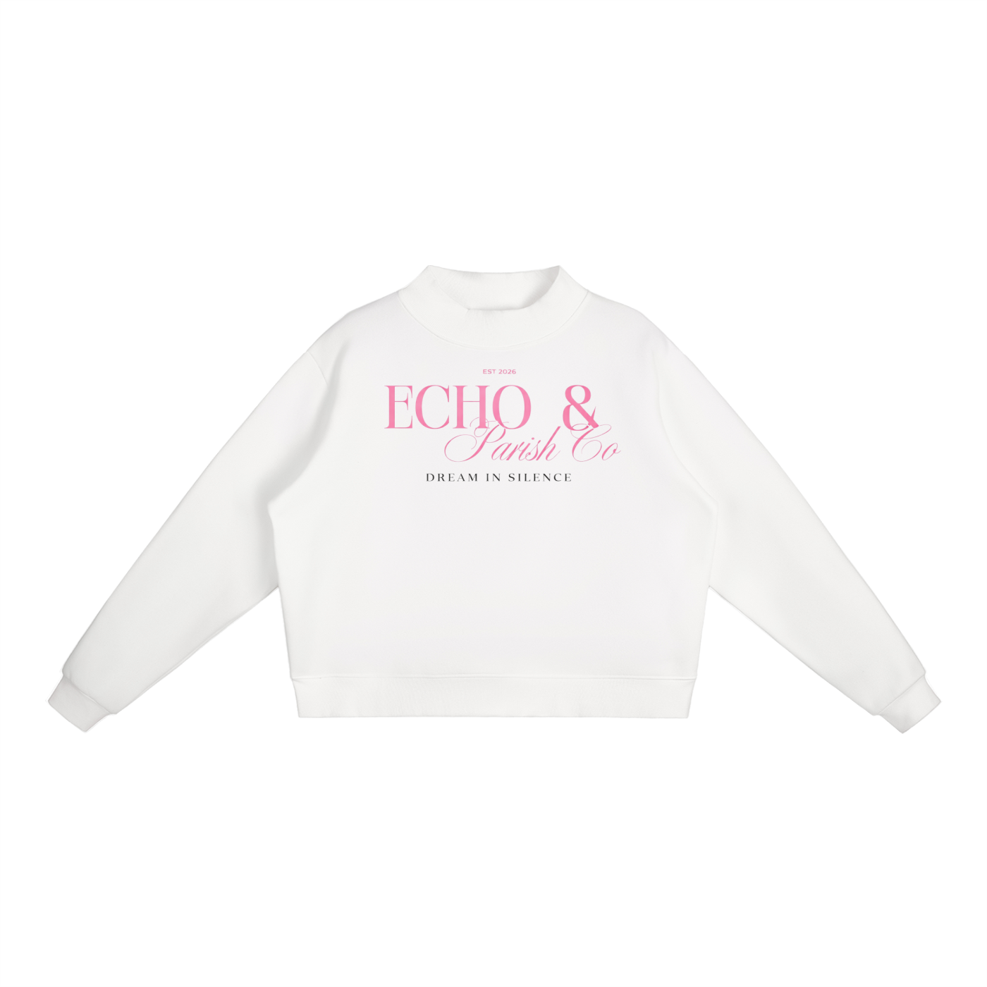 Essential Fleece Mock-Neck Crew Sweatshirt